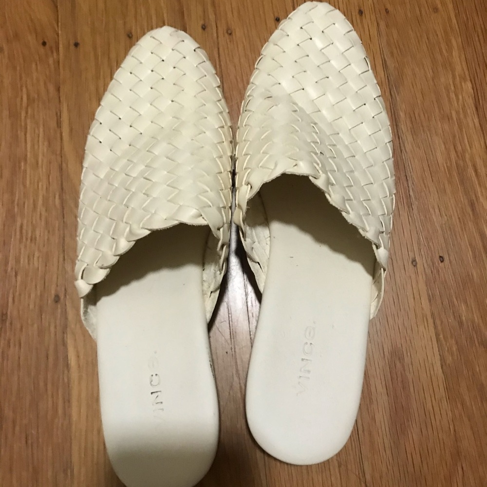 Vince white mules